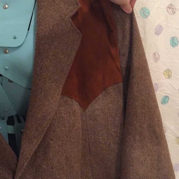 Vintage Men's Tweed Suede Coat - Picture 2 of 7